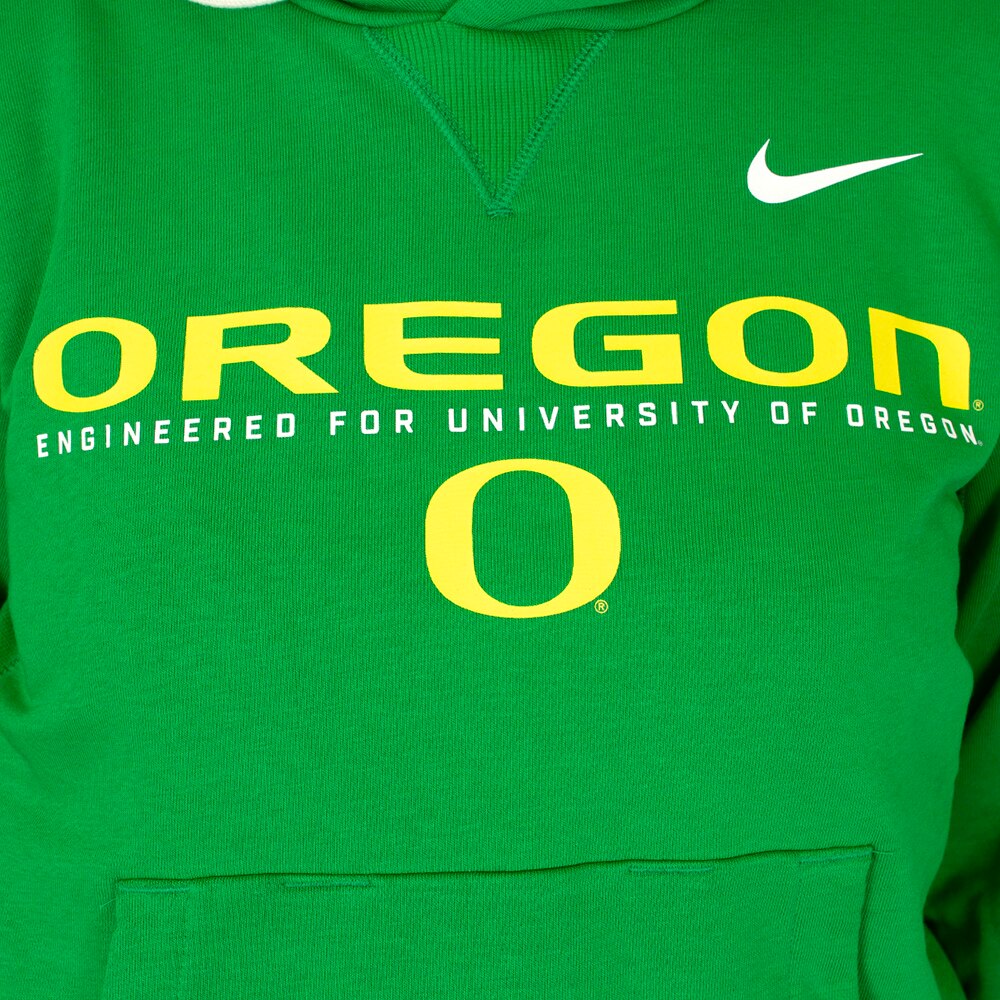 Classic Oregon O, Nike, Green, Hoodie, Polyester Blend, Women, Gameday, Pullover, Sweatshirt, 954279